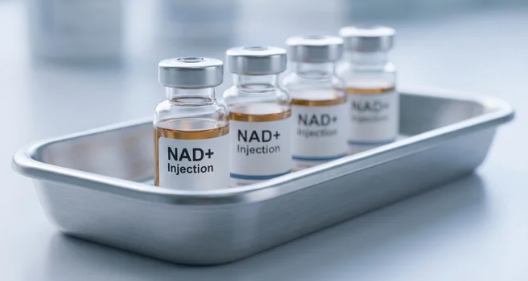 are NAD injections worth it showing a vial and syringe with a cost vs benefit concept
